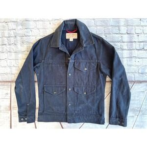Vintage Mens FILSON Blue Short Canvas Cruiser Jacket Coat Small USA Made